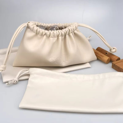 カスタマイズされた色 豪華 レディ PU レザー ドラストリング コスメティック ポケット カスタマイズされたロゴ