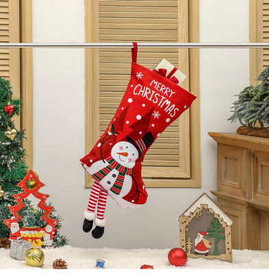 開閉式 クリスマスストッキング装飾 暖炉用のスノーマンギフトバッグ