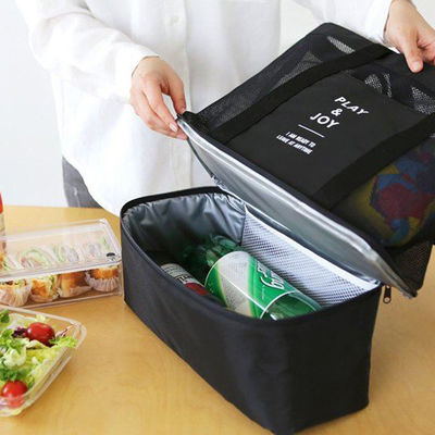 女性用 メッシュ 透明 バッグ 二重層 熱保 食物を温める 4 人