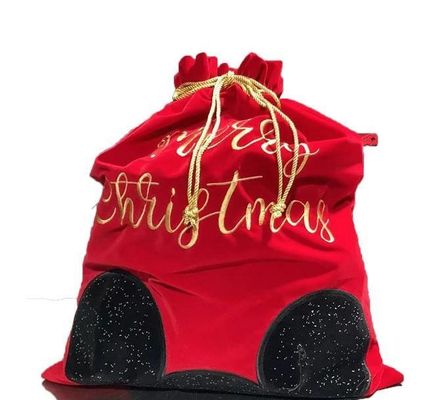 オーダーメイド 巨型 クリスマス バッグ レッド ベルヴェット ドラストリング クリスマス サンタバッグ オーダーメイド ロゴ