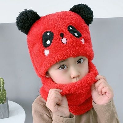 適用可能なシーン 秋と冬 かわいい子供 漫画 スカーフ帽子 家族の出張のために