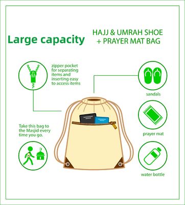 カスタマイズされたロゴ HAJJ 引弦バッグ 耐水性 サブライメーション 引弦 バックパック