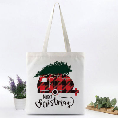 クリスマス・フェスティバルで買い物をするためにカスタム印刷された重量綿キャンバストートバッグ