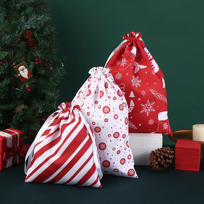 文字 模様 タイプ 大型 引糸 袋 クリスマス 綿袋 サンタ 袋 ギフト バッグ