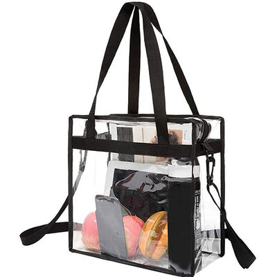 無 装飾 透明な PVC トートバッグ  Zipper 閉塞と調整可能なストラップ