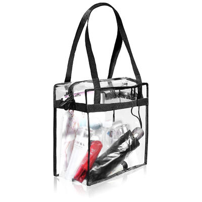 無 装飾 透明な PVC トートバッグ  Zipper 閉塞と調整可能なストラップ
