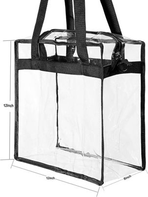 無 装飾 透明な PVC トートバッグ  Zipper 閉塞と調整可能なストラップ