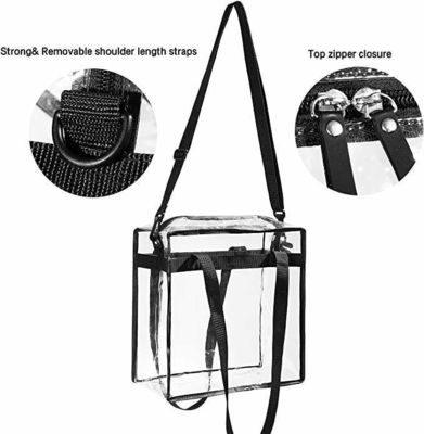女性用 買い物 伴侶 透明な PVC トートバッグ  Zipper 閉塞 調整可能なストラップ