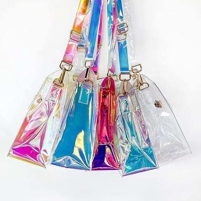 2024夏 透明 女性 ハンドバッグ ゼリー スクウェア チェーン バッグ 休日 販売