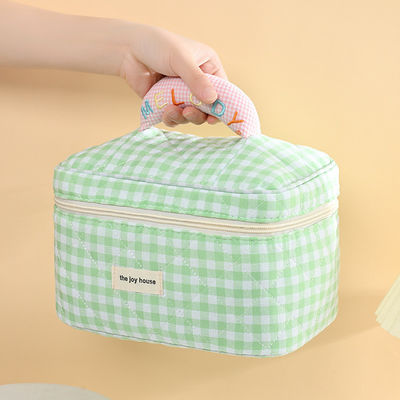 大容量 格子 持ち運び可能なカラー 収納 化粧品 メイク パーソナライズ 印刷 ロゴ バッグ