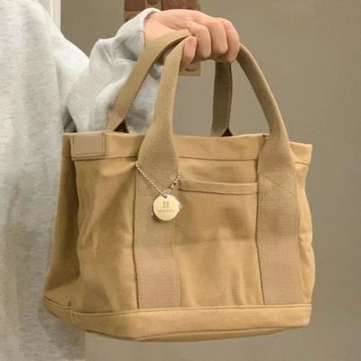 買い物 キャンバス 食料品 ロープハンドル付き トートバッグ