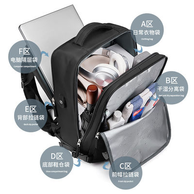 防水 防盗 カスタム ナイロン ポリエステル 旅行 バッグ ラップトップ ビジネス ハイキング バックパック USB 充電ポート