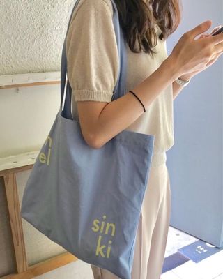 オーダーメイド ロゴ プリント 100% 有機綿 大型 トートバッグ 卸売用 再利用可能な買い物