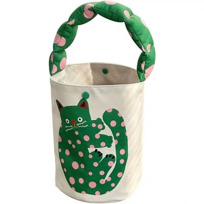 ミニ かわいい バケット バッグ キャンバス トート バッグ フロント ポケット パーソナライズ デザイン