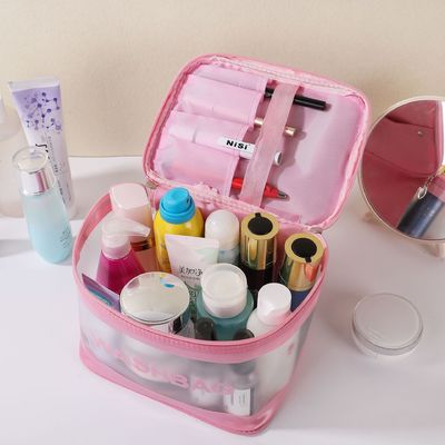 カスタムロゴ 旅行用 トイレットリーズと化粧品の組織のためのPVC透明化粧袋