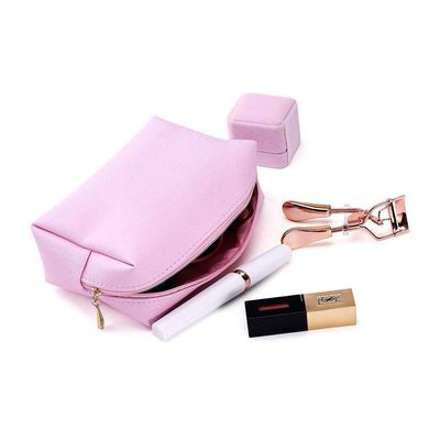 メイクアップ 化粧品 バッグ 非織物 耐久性 ジッパー バッグ 洗える 環境に優しいピンク OEM/ODM