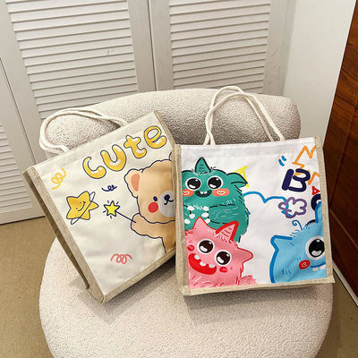 2024 子供向け カスタム 漫画 ショルダーバッグ ビーチ レジャー 旅行 キャンバス トートバッグ