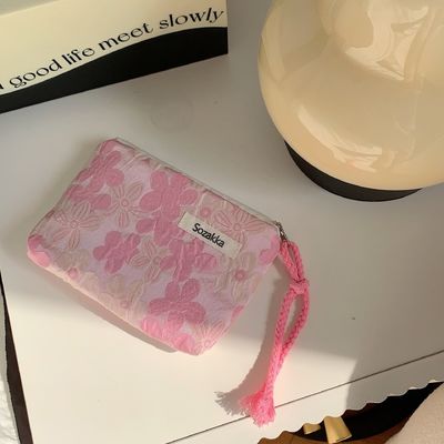 旅行用化粧品 化粧袋ケース カスタム 綿 キャンバス バッグ トイレットリー 花の化粧袋