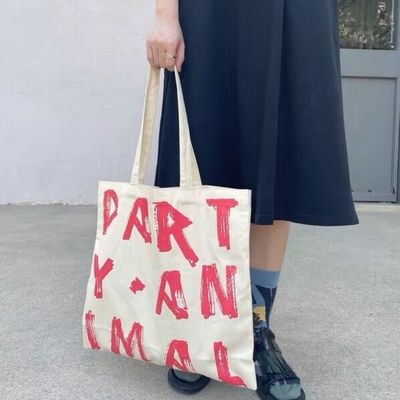 最新のファッションスタイルの女性 片肩 シンプル OEM印刷 女性のショッピングバッグ