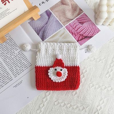ハンドメイド ハンチェット ポケットバッグ バンド サンタクロース チェンジバッグ コインバッグ クリスマスプレゼント