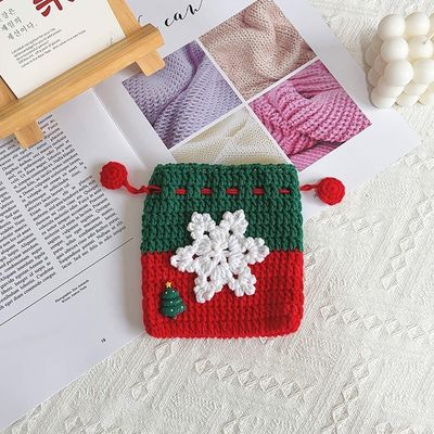 ハンドメイド ハンチェット ポケットバッグ バンド サンタクロース チェンジバッグ コインバッグ クリスマスプレゼント