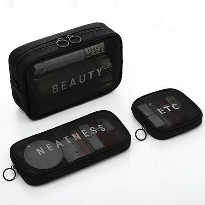 固体パターンタイプ ナイロン網 トイレットリー メイク 化粧品 バッグ オーダーメイド文字のロゴセット