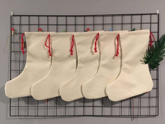 サブライメーション ブランク サンタサック クリスマスストッキング ポリエステル内膜付きの引き弦バッグ