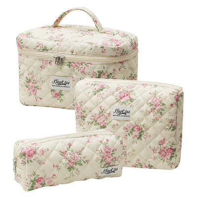 軽量 ブルー ギンガム メイクポック 最新のファッションスタイル 女性旅行用品