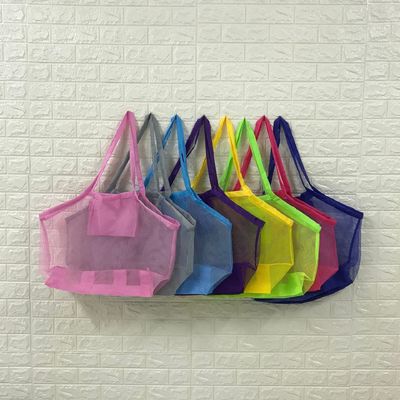 最新のファッションスタイルの子供 砂は折りたたむビーチ トートバッグ 玩具 収納 網状バッグ