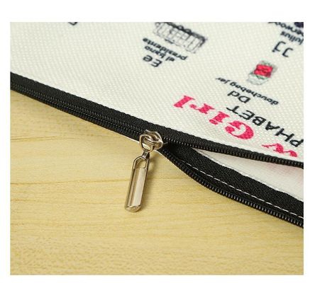 環境に優しい綿のキャンバスで作られた 双面化粧品アクセサリーポック ザッパーバッグ