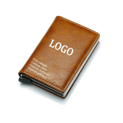 カスタマイズされたカラー ポップアップ PU レザー メタル 財布 ブロック 自動 アルミ クレジットカード オーダー