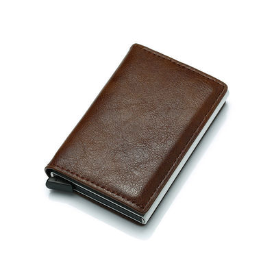 カスタマイズされたカラー ポップアップ PU レザー メタル 財布 ブロック 自動 アルミ クレジットカード オーダー