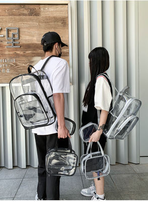 最新のファッションスタイル リュックパック 透明 PVC 防水 ユニセックス スクールバッグ 3PCSセット