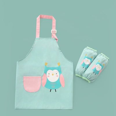 ユニフォーム 散装 可愛い防水 PU 哺乳児 子供 袖付きの絵柄