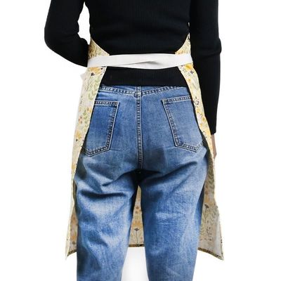 カスタム ロゴ プリント 調節可能 洗える 黄色 綿 キッチン エプロン レストラン バー