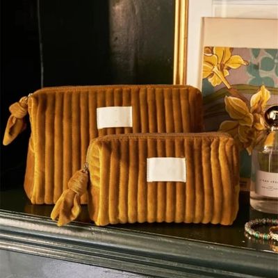 旅行 柔らかい 快適 綿 化粧品 バッグ  Zipper プルーシュ ベルベット