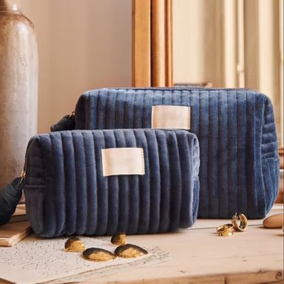 旅行 柔らかい 快適 綿 化粧品 バッグ  Zipper プルーシュ ベルベット