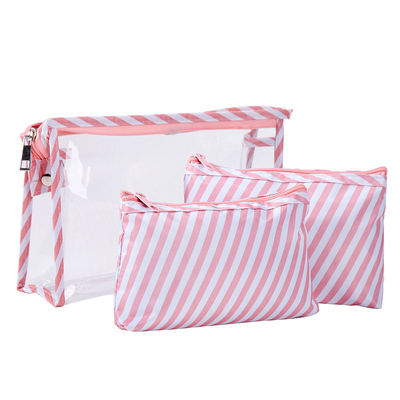 受け入れられるOEM/ODM モダンなPVC トイレット用品のための3片透明な貯蔵袋