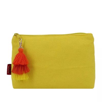 ビューティ コットン 女性 メイクアップ 旅行 バッグ  Zipper 閉塞 と Tassel カスタム ロゴ