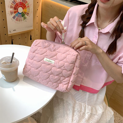 ポリエステル オーダーメイド ロゴ パフ パフ バッグ 大容量 メイク 毛布 バッグ 化粧品ケース