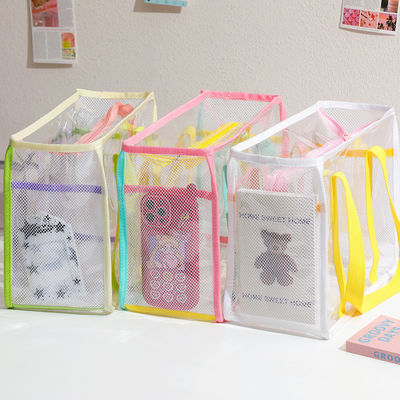 透明なPVC トートバッグ 透明なキャンディカラー U型ビーチショッピング ハンドバッグ 女性用