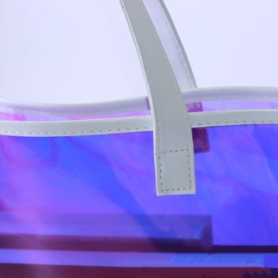 透明なPVCゼリーバッグ ホログラフィック ファッション ショルダー ショッピング 女性用プラスチックバッグ