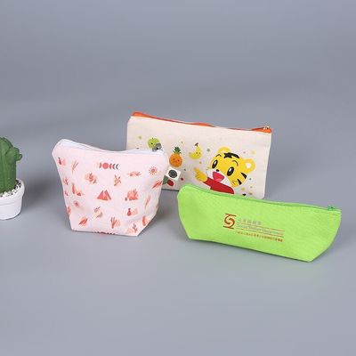 顧客要求のためにカスタマイズされたロゴプリントキャンバス鉛筆バッグ
