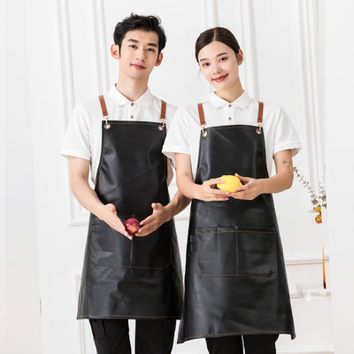 グリル レストラン バーショップ カフェ ビューティ ネイルズ スタジオ 制服 綿のシェフ用 革のアプロン