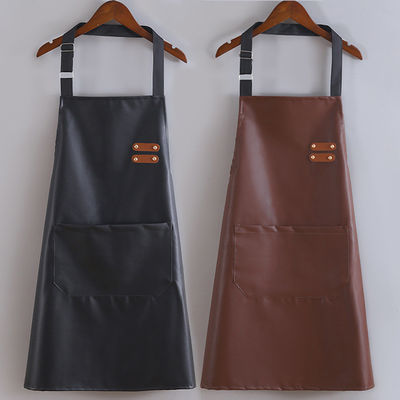 オーダーメイド ロゴ 防水 レザー ロング ビブ アプロン キッチン BBQ バーテンダー 制服 タイプ