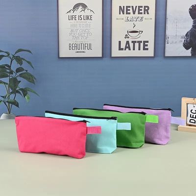環境に優しい耐久性のある素材でカスタムロゴを印刷したキャンバスジッパー化粧袋
