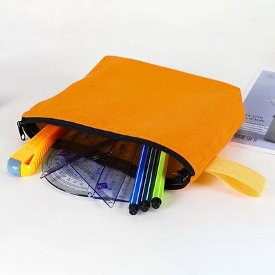 環境に優しい耐久性のある素材でカスタムロゴを印刷したキャンバスジッパー化粧袋
