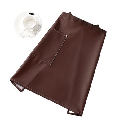 カスタム ロゴ プリント ワックス PU レザー 半アプロン バリスタ ウェイトレス バーメン