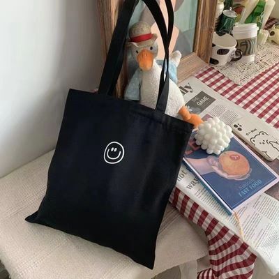 2 ストラップ プリント シンプル キャンバス トート バッグ カスタム ロゴ ポリエステル コーティング 綿 布 ショッピング バッグ