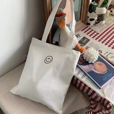 2 ストラップ プリント シンプル キャンバス トート バッグ カスタム ロゴ ポリエステル コーティング 綿 布 ショッピング バッグ